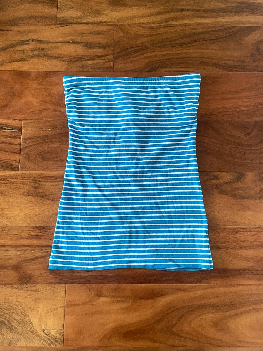 Y2K Blue & White Stripe Tube Top